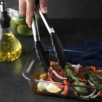 Barbekü Maşası Silikon 25 cm Siyah (BMS-25) - 4