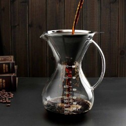Cam Kahve Demleme Filtreli 1000 Ml (CK-1000) - Thumbnail