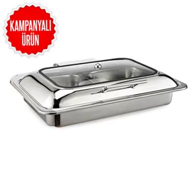 Chafing Dish Dörtgen Hidrolik Kapak 9 L 1/1 Gömme (CDH-9G) - 1