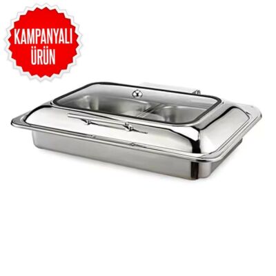 Chafing Dish Dörtgen Hidrolik Kapak 9 L 1/1 Gömme (CDH-9G) - 1