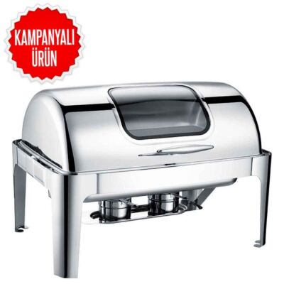 Chafing Dish Roll Top Camlı 9 L (CDR-9C) - 1
