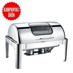 Chafing Dish Roll Top Camlı 9 L (CDR-9C) - 1