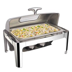 Chafing Dish Roll Top Camlı 9 L (CDR-9C) - Thumbnail