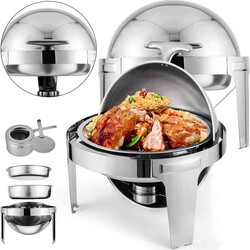 Chafing Dish Roll Top Yuvarlak 6 L (CDC-6) - Thumbnail