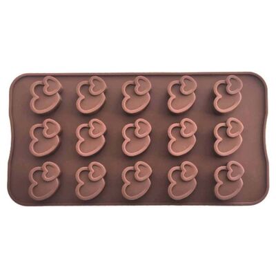 Çikolata Kalıbı - Silikon - İkili Kalp (IKL-14)