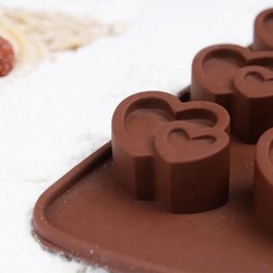 Çikolata Kalıbı - Silikon - İkili Kalp (IKL-14) - Thumbnail