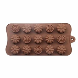 EPİNOX PASTRY MARKA - Çikolata Kalıbı - Silikon - Karışık Çiçek (SCK-10)