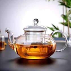 Glass Teapot 400 Ml - Glass Strainer (Cd-450C) - Thumbnail