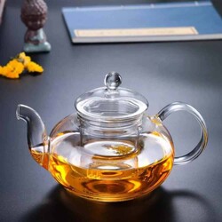 Glass Teapot 400 Ml - Glass Strainer (Cd-450C) - Thumbnail