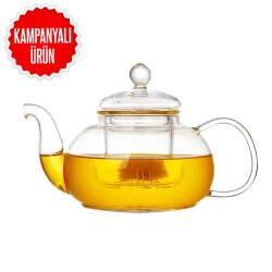 Glass Teapot 600 Ml - Glass Strainer (Cd-600C) - 1