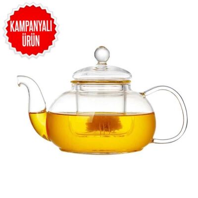 Glass Teapot 600 Ml - Glass Strainer (Cd-600C) - 1