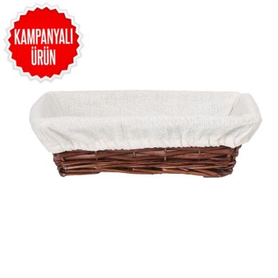 Hasır Bezli Dikdörtgen Sepet 28 Cm (ESD-28R) - 1