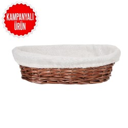 Hasır Bezli Oval Sepet 24 Cm (ES-2417R) - 1