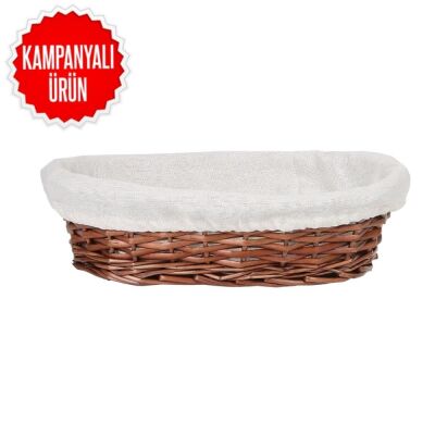 Hasır Bezli Oval Sepet 24 Cm (ES-2417R) - 1