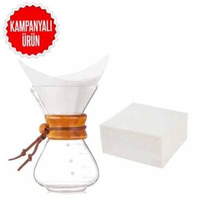 Kahve Filtresi - Kâğıt Cam Kahve Demleme Beyaz (CHX-15) - 1