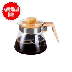 Kahve Sürahisi Ahşap Sap - 600 Ml (VCWN-60) - Thumbnail