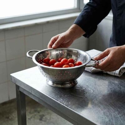 Makarna Süzgeci Çelik 30 cm (PASLANMAZ) (MS-30) - 3