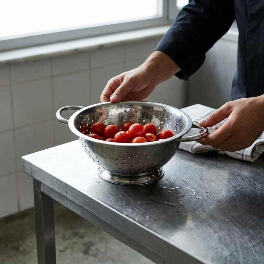 Makarna Süzgeci Çelik - 34 Cm - Epinox.com.tr