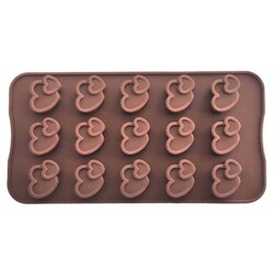 EPİNOX PASTRY MARKA - Silicone Chocolate Mould Double Heart (ikl-14)
