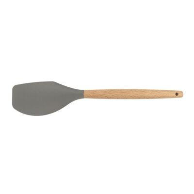 Silicone Curler Spatula Wooden Handle (Ash-13) - 1