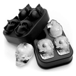 Silicone Ice Mold - 4 Skulls (KBK-43) - Thumbnail