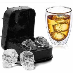 Silicone Ice Mold - 4 Skulls (KBK-43) - Thumbnail