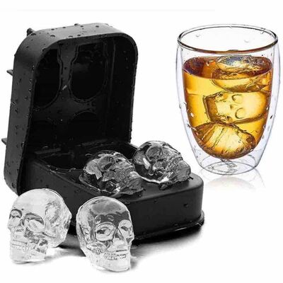 Silicone Ice Mold - 4 Skulls (KBK-43) - 3