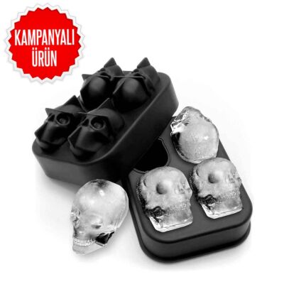 Silicone Ice Mold - 4 Skulls (KBK-43) - 1