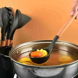 Silicone Ladle Wooden Handle (Ahk-11) - 2