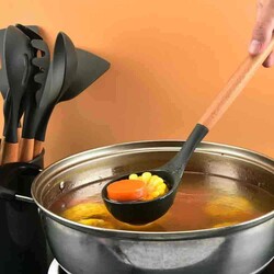 Silicone Ladle Wooden Handle (Ahk-11) - Thumbnail