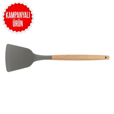 Silikon Servis Spatulası Ahşap Sap (ASP-12) - 1